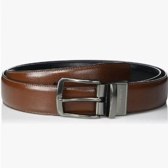NWT – Perry Ellis Men’s Portfolio Reversible Leather Dress Belt (Size: 38) - Picture 1 of 15